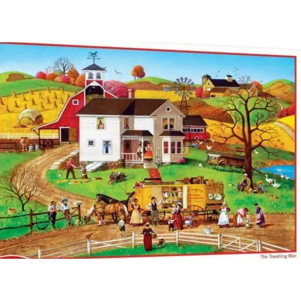 Master Pieces Bob Pettes 72044 Travelling Man EZ Grip 1000 Piece Jigsaw Puzzle